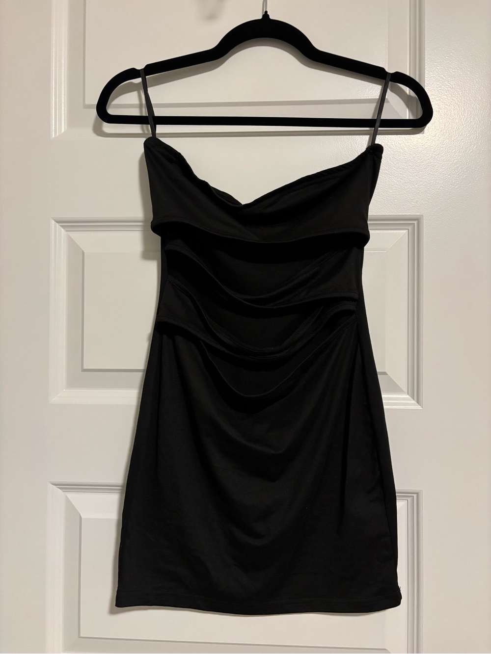 SHEIN Black Tube Sleeveless Cutout Mini Dress Size S